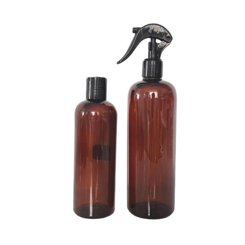 天津消毒水瓶pet500ml喷雾瓶茶色瓶圆肩喷雾化妆品瓶 沐浴露瓶